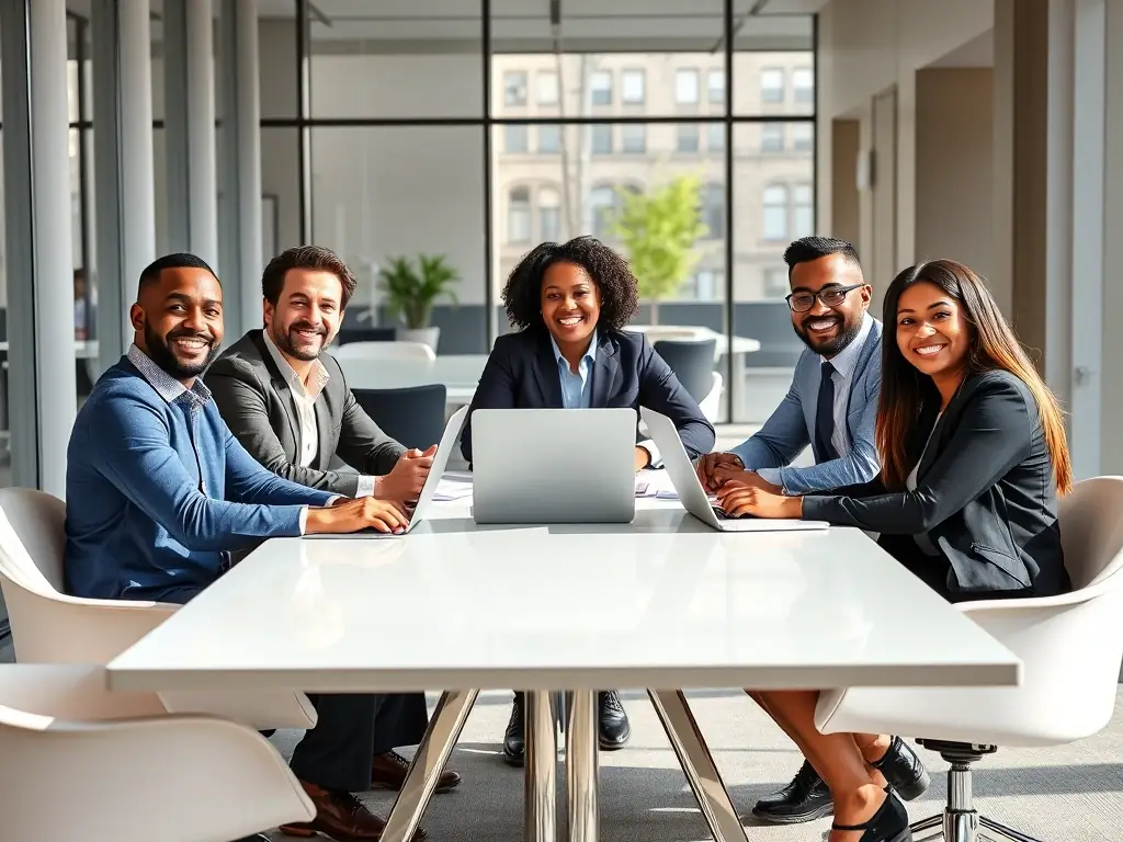 A professional photograph showcasing a diverse group of individuals collaborating in a modern office setting, symbolizing the partnership opportunities with 巅峰国际. The image should convey teamwork, innovation, and a shared vision for success in the electronic gaming industry.